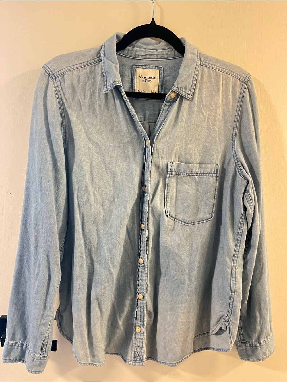 Abercrombie & Fitch Light Wash Denim Button-Down Shirt